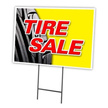 Tire Sale1 Yard Sign & Stake Outdoor Plastic Coroplast Window